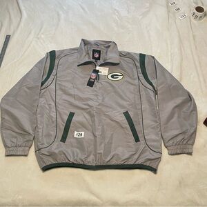 NFL Green Bay Packers Gray and Green Windbreaker